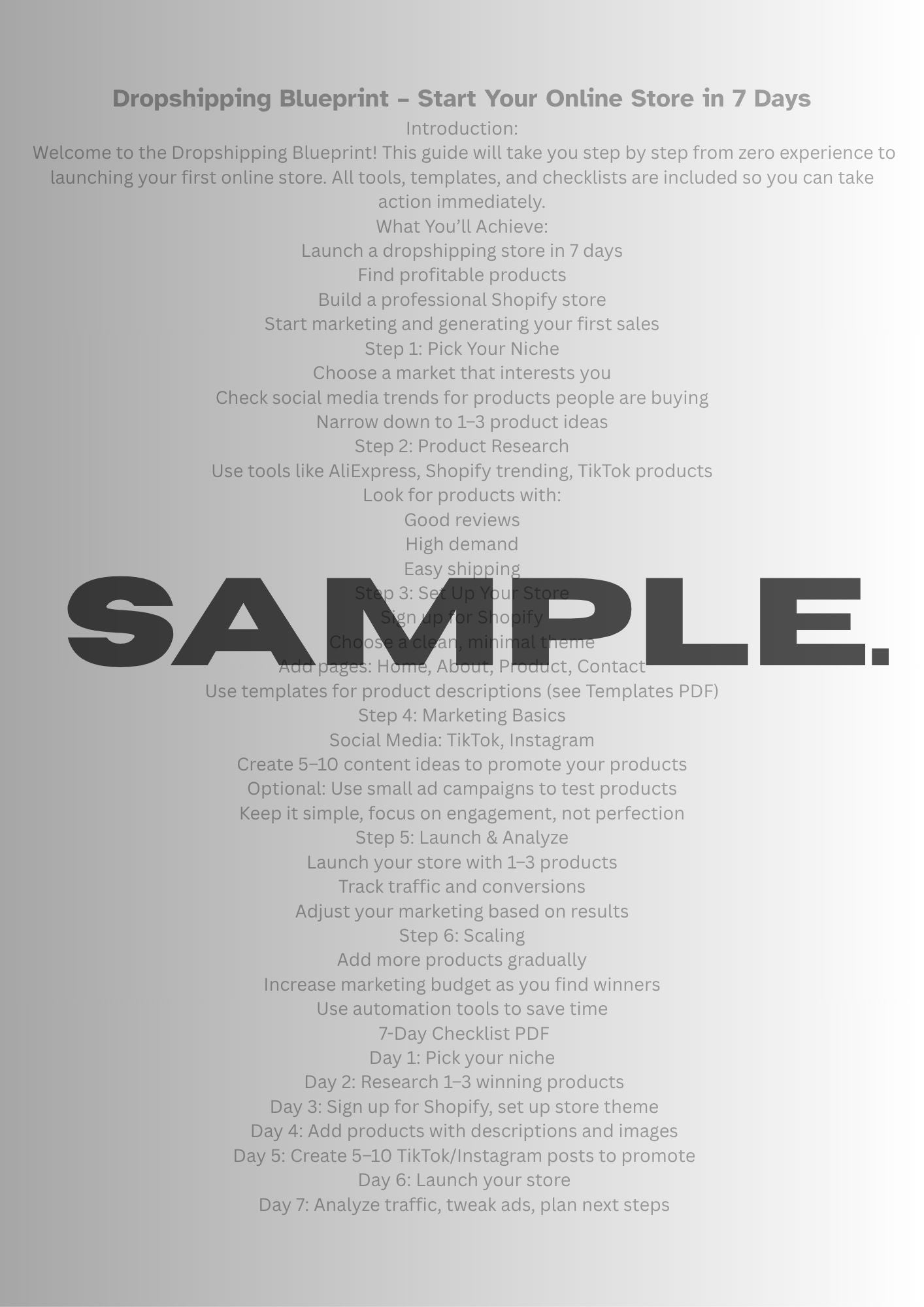 Dropshipping Blueprint