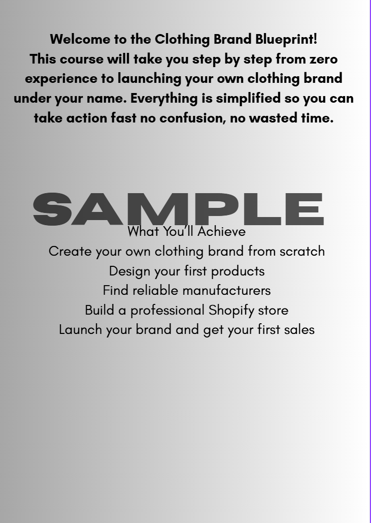 Clothing Brand Blueprint